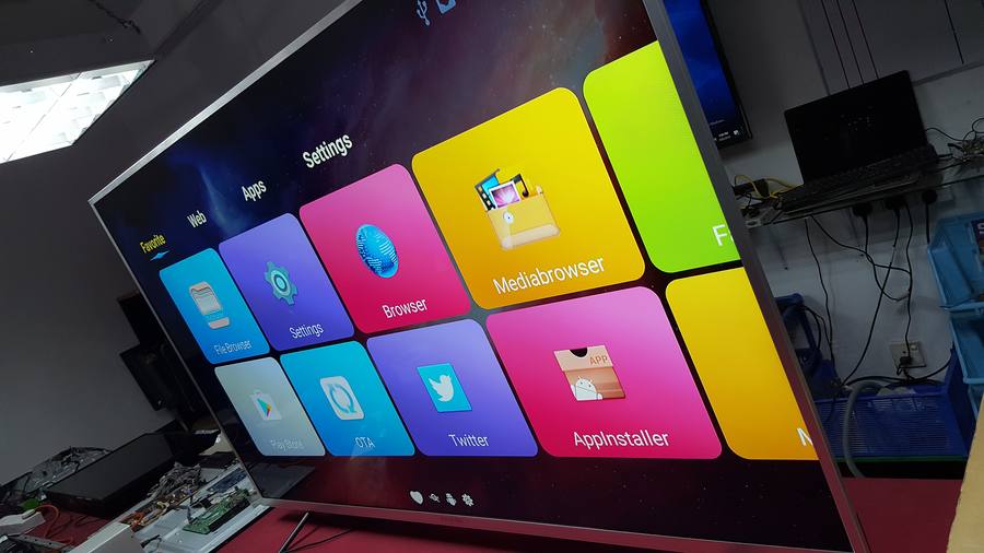 Large TV display testing after repair